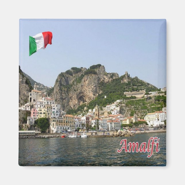 CMP137 AMALFI, Panorama, Italien, Kühlschrank Magnet (Vorne)