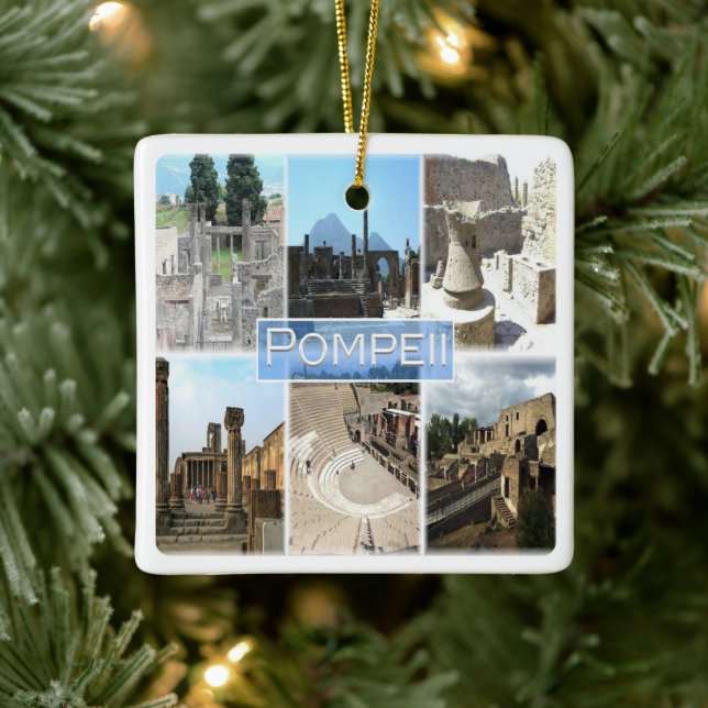 CMP155 POMPEII die Ruinen, Pompei, Kampanien, Keramikornament (Baum)