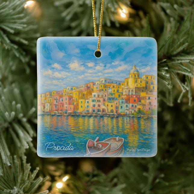 CMPa01 PROCIDA, MARINA GRANDE, Keramikornament (Baum)