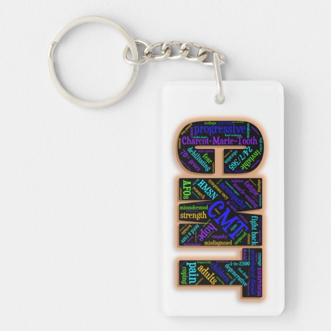 CMT Bewusstseins-Schlüsselanhänger (Wort-Wolke) Schlüsselanhänger (Vorderseite)