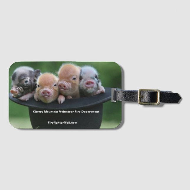 CMVFD Schweine in einem Hutbeutel Gepäckanhänger (Vorderseite (Horizontal))