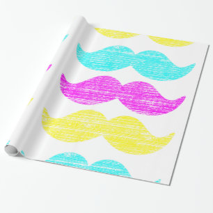 CMY Mustaches Geschenkpapier