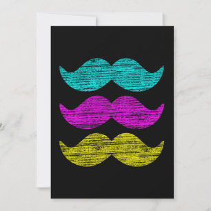 CMY Mustaches (Letterpress style)
