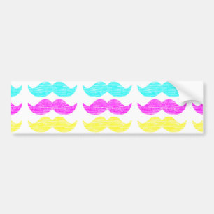 CMY Mustaches (Letterpress style) Autoaufkleber