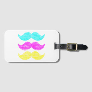 CMY Mustaches (Letterpress style) Cyan Magenta Y Gepäckanhänger