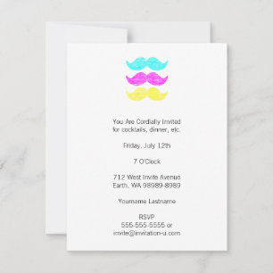 CMY Mustaches (Letterpress style) Einladung