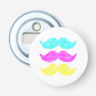 CMY Mustaches (Letterpress style) Flaschenöffner