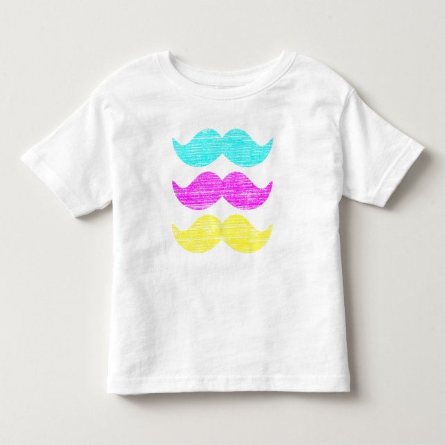 CMY Mustaches (Letterpress style) Kleinkind T-shirt (Vorderseite)