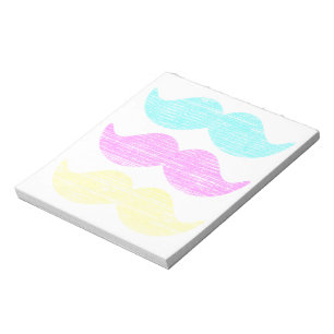 CMY Mustaches (Letterpress style) Notizblock