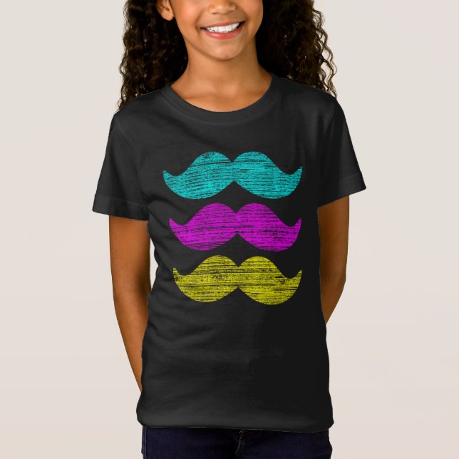 CMY Mustaches (Letterpress style) T-Shirt (Vorderseite)