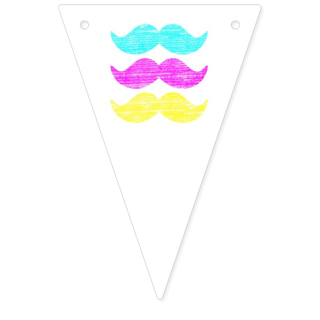CMY Mustaches Wimpelkette (Erste Fahne)