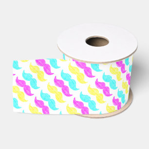 CMY-Schnurrbart-Muster-Grafikdesign Ripsband