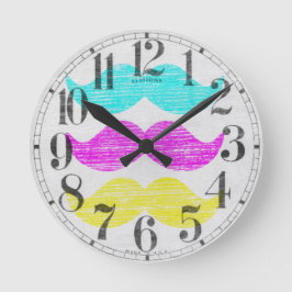 CMY Schnurrbärte (Briefbeschwererart) Runde Wanduhr