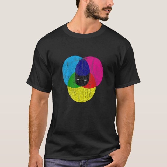 CMYK Cat Designer T-Shirt (Vorderseite)