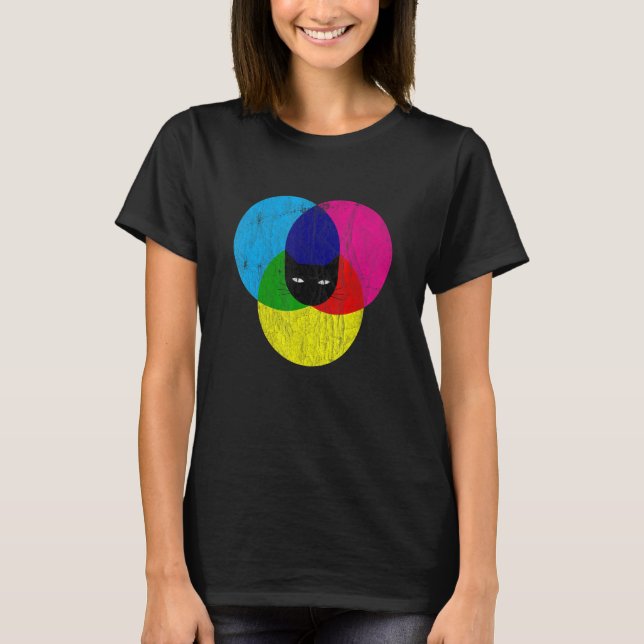 CMYK Cat Designer T-Shirt (Vorderseite)
