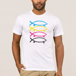 cmyk Darwin-Fische T-Shirt