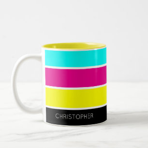 CMYK Grafikdesigner Maßgeschneidert Zweifarbige Tasse