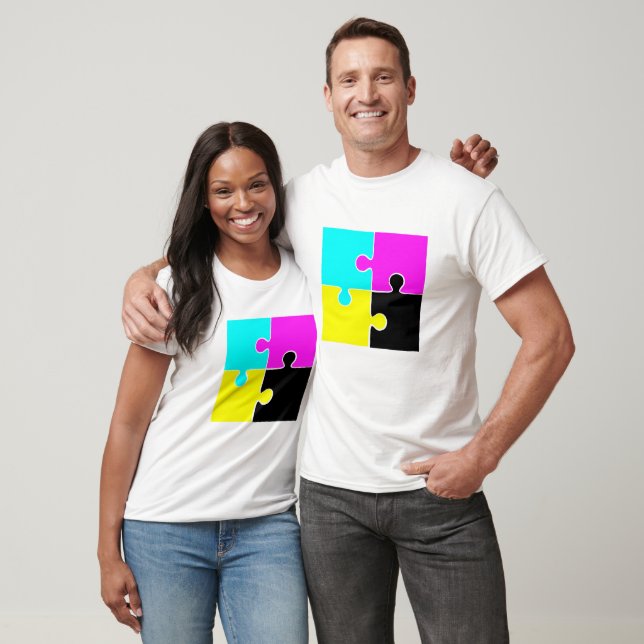 CMYK Jigsaw Pieces T-Shirt (Unisex)
