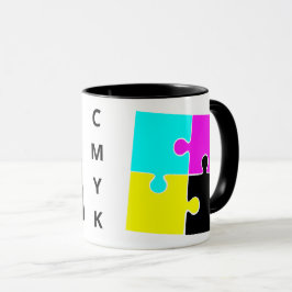CMYK Jigsaw Pieces Tasse