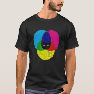 CMYK Katzen-Designer T-Shirt