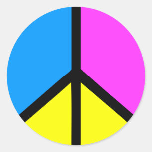 CMYK Peace Sign Runder Aufkleber