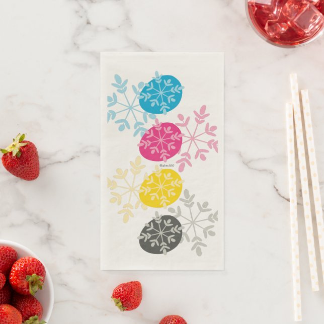 CMYK Snowflakes Serviette (Beispiel)