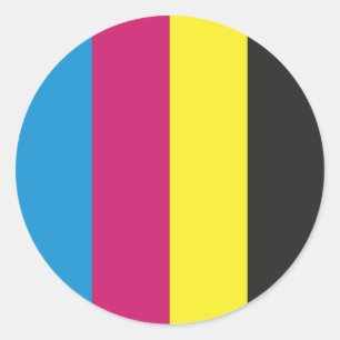 cmyk Streifen Hintergrund Muster Grafik Farbe Cyan Runder Aufkleber