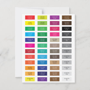 CMYK- und Hex-Code-Farbfarbproben