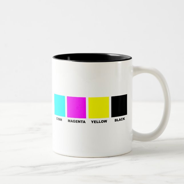 CMYK vier Farbprozeßmodell Zweifarbige Tasse (Rechts)