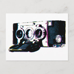 CMYK Vintage-Kamera Bild Pop Art Postkarte