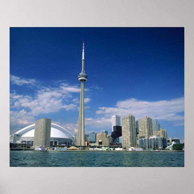 CN Tower and Skydome in Toronto, Ontario, Poster (Vorne)