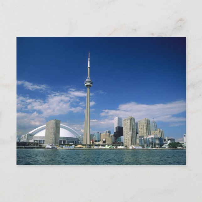 CN Tower and Skydome in Toronto, Ontario, Postkarte (Vorderseite)