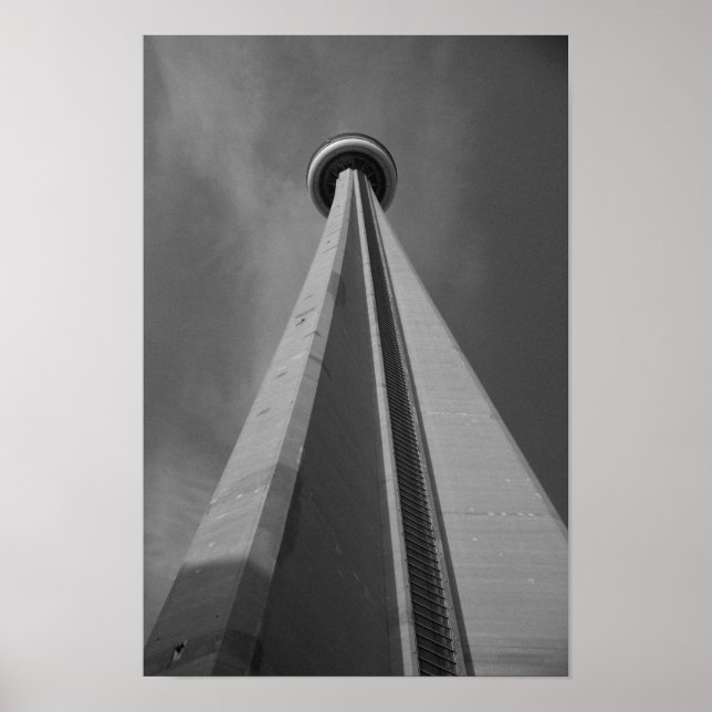 CN Tower Toronto Canada Black & White Foto Poster (Vorne)