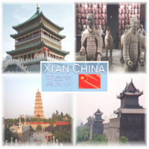 CN Xi An - Glockenturm - Terrakotta armee Shaanxi Aufkleber