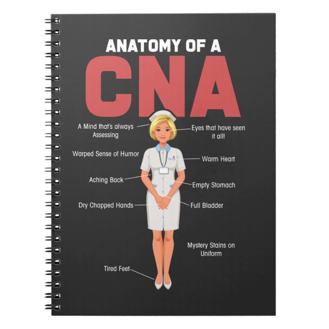 CNA Anatomy Nurse Certified Nurse Assistant Notizblock (Vorderseite)