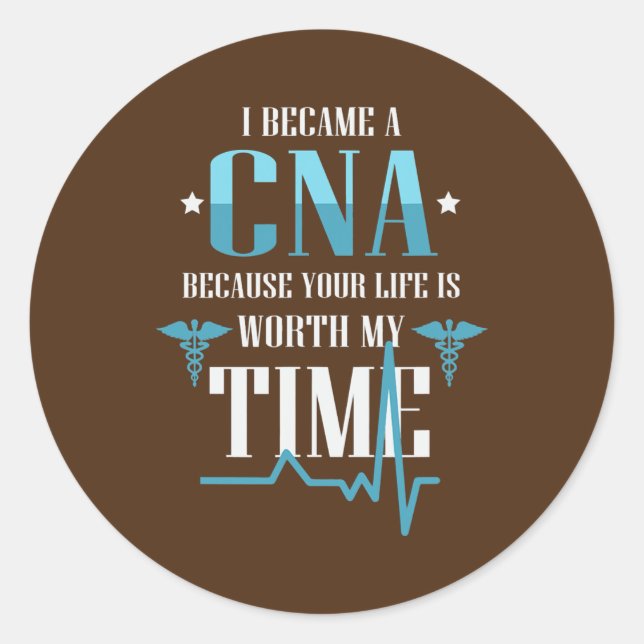 CNA Beautiful Apparel Registered Nurse Runder Aufkleber (Vorderseite)