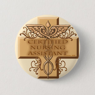 CNA Caduceus Button