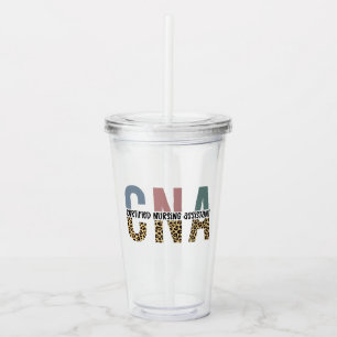 CNA Certified Nursing Assistant Cheetah Print Acryltrinkbecher