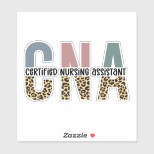 CNA Certified Nursing Assistant Cheetah Print Aufkleber