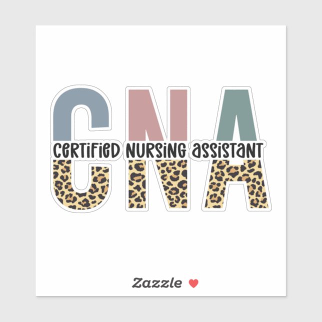 CNA Certified Nursing Assistant Cheetah Print Aufkleber (Blatt)