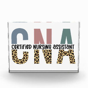 CNA Certified Nursing Assistant Cheetah Print Fotoblock