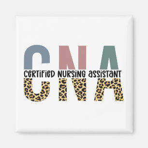 CNA Certified Nursing Assistant Cheetah Print Magnet