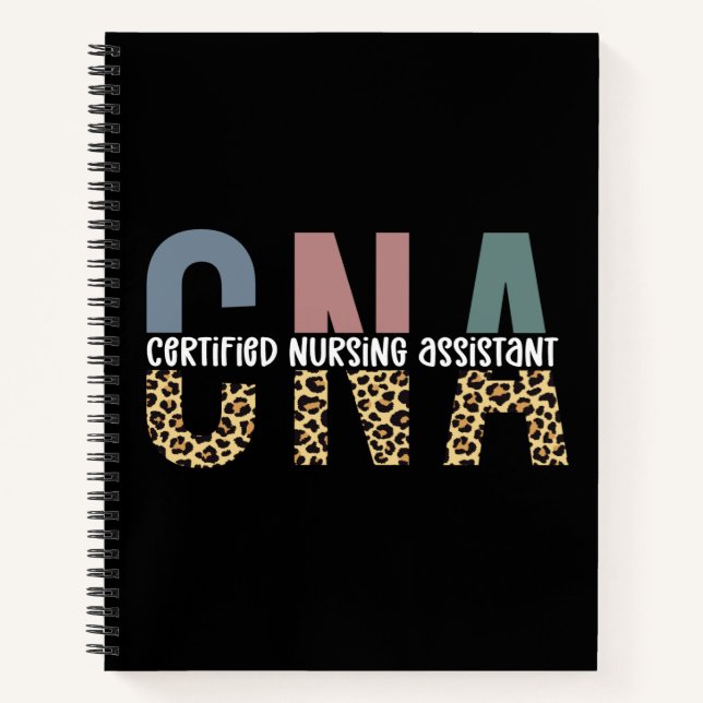 CNA Certified Nursing Assistant Cheetah Print Notizbuch (Vorderseite)