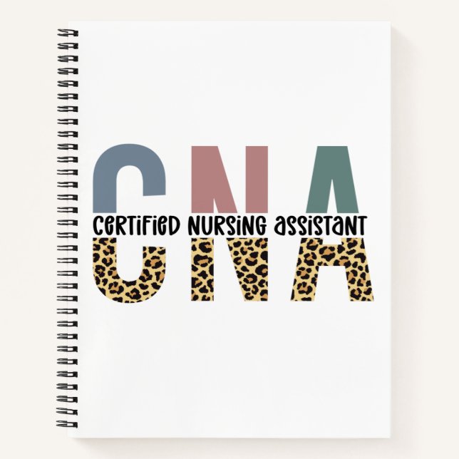 CNA Certified Nursing Assistant Cheetah Print Notizbuch (Vorderseite)