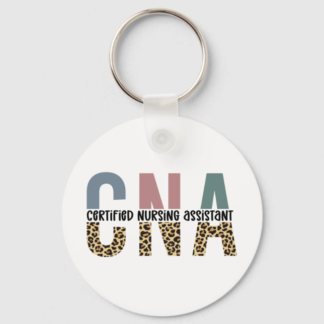 CNA Certified Nursing Assistant Cheetah Print Schlüsselanhänger (Vorderseite)