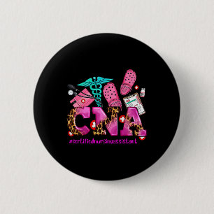 Cna Certified Nursing Istant Leopard Registered Nu Button
