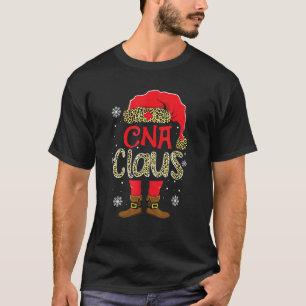 Cna Claus Weihnachten Santa Claus Leopard Krankens T-Shirt