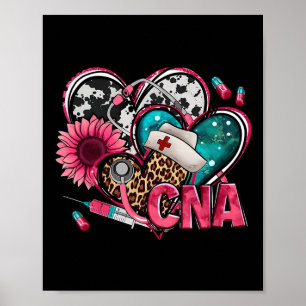 Cna Heart Pink Sonnenblumen Brustkrebs Bewusstsein Poster