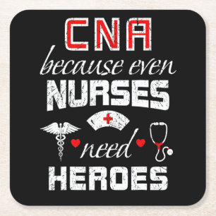 CNA Humor, weil auch Krankenschwestern Helden brau Rechteckiger Pappuntersetzer
