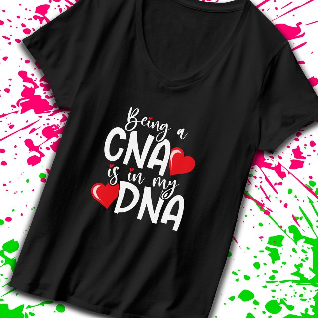 CNA ist in meiner DNA - zertifizierte Krankenpfleg T-Shirt (Celebrate your passion & dedication with this tribute to caregivers who make a difference! -Teemixer)